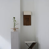 TRAVERTINE pedestal in linen, Mette Ditmer