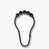 AQUA shower curtain hooks in black, 10-pack, Mette Ditmer