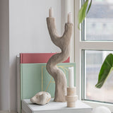 ART PIECE candleholder in sand coloured stone resin, Mette Ditmer