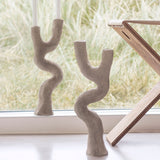 ART PIECE candleholder in sand coloured stone resin, Mette Ditmer