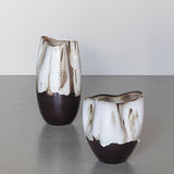 BY HAND curve vase in off-white, large, Mette Ditmer