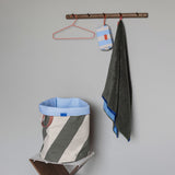 SOFT towel in dark olive / light blue, Mette Ditmer