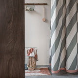 DIAGONAL shower curtain in dark olive, Mette Ditmer