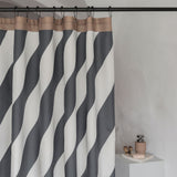DIAGONAL shower curtain in dark grey, Mette Ditmer