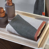 DIAGONAL towel in dark olive, Mette Ditmer