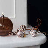 GLOBE baubles in walnut, 3-pack, Mette Ditmer