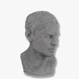 HIS REFLECTIVE MIND bust in male, concrete, Mette Ditmer