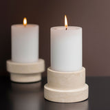 MARBLE block candleholder in sand, tall, Mette Ditmer