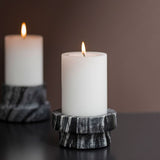 MARBLE block candleholder in black / grey, low, Mette Ditmer