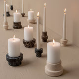 MARBLE block candleholder in sand, tall, Mette Ditmer