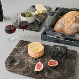 MARBLE tray in black / grey, large, Mette Ditmer