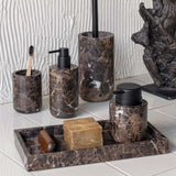 MARBLE toilet brush holder in brown, Mette Ditmer