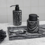 MARBLE deco tray in black / grey, Mette Ditmer