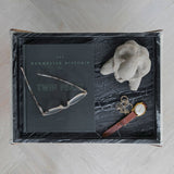 MARBLE tray in black / grey, large, Mette Ditmer