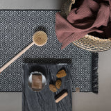 MOROCCO bath mat in black and white cotton, Mette Ditmer