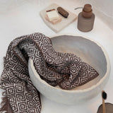 MOROCCO towel in chocolate / off-white, Mette Ditmer