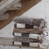 MOROCCO towel in chocolate / off-white, Mette Ditmer