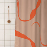 NOVA ARTE shower curtain in latte / orange, Mette Ditmer