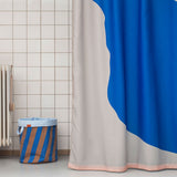 NOVA ARTE shower curtain in light grey / cobalt, Mette Ditmer