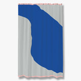 NOVA ARTE shower curtain in light grey / cobalt, Mette Ditmer