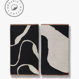 NOVA ARTE towel in black / off-white, Mette Ditmer