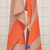 NOVA ARTE towel in latte / orange, Mette Ditmer