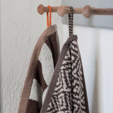 MOROCCO towel in chocolate / off-white, Mette Ditmer