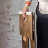 ROOTS folding stool in dark oiled, Mette Ditmer