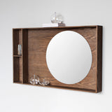 SHOW-ME mirror shelf in dark oiled, large, Mette Ditmer
