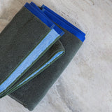 SOFT towel in dark olive / light blue, Mette Ditmer