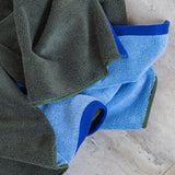 SOFT towel in dark olive / light blue, Mette Ditmer