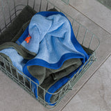 SOFT towel in dark olive / light blue, Mette Ditmer