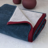 SOFT towel in midnight blue / light grey, Mette Ditmer
