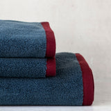 SOFT towel in midnight blue / light grey, Mette Ditmer