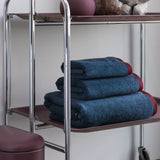 SOFT towel in midnight blue / light grey, Mette Ditmer