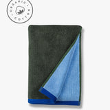 SOFT towel in dark olive / light blue, Mette Ditmer