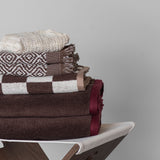 MOROCCO towel in chocolate / off-white, Mette Ditmer