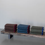 SOFT towel in dark olive / light blue, Mette Ditmer