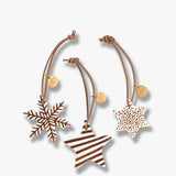 STAR ornaments in walnut, 3-pack, Mette Ditmer
