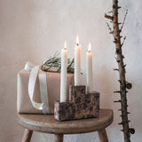 STEP trio candleholder in brown, Mette Ditmer