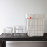 STORE-IT basket with canvas bag in chrome, large, Mette Ditmer