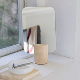 TRAVERTINE mirror in linen, Mette Ditmer