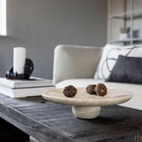 TRAVERTINE pedestal in linen, Mette Ditmer