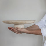 TRAVERTINE pedestal in linen, Mette Ditmer