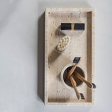 TRAVERTINE deco tray in linen, Mette Ditmer