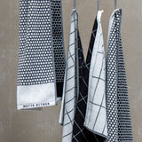 TILE STONE towel in black/off-white, Mette Ditmer