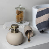 LOTUS low soap dispenser in sand ceramic, Mette Ditmer