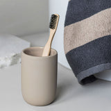 LOTUS toothbrush holder in sand ceramic, Mette Ditmer
