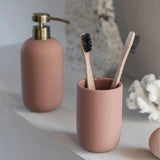 LOTUS toothbrush holder in blush ceramic, Mette Ditmer