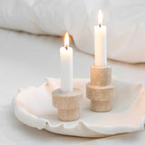 MARBLE candleholder in sand, small, Mette Ditmer
